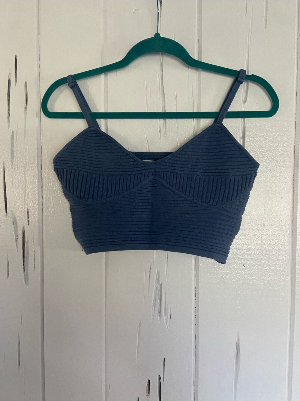 aerie Ribbed Cropped Cami - Blue